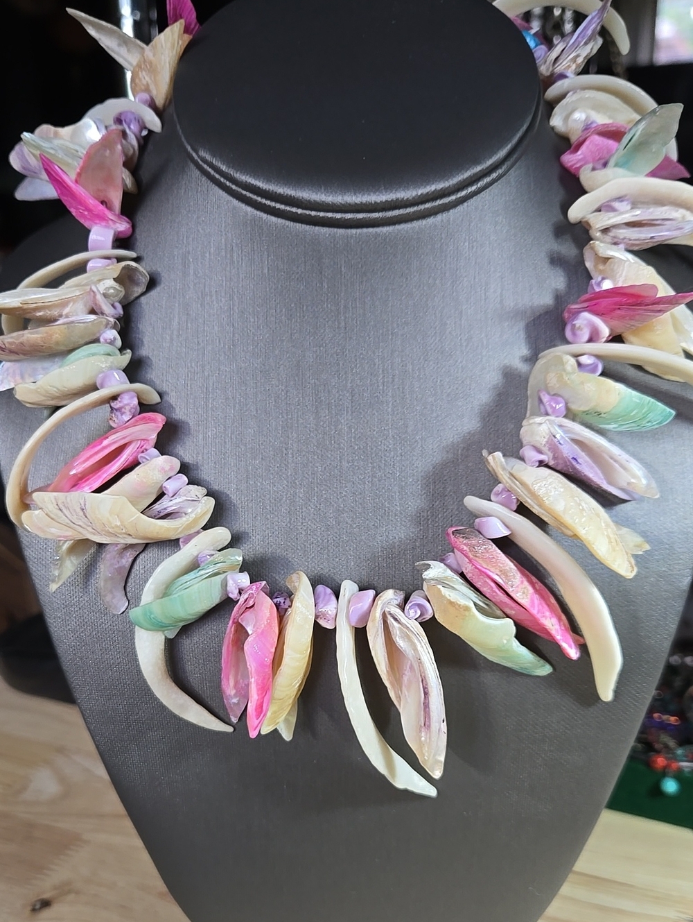 Handcrafted Multicolor Shell Statement Necklace